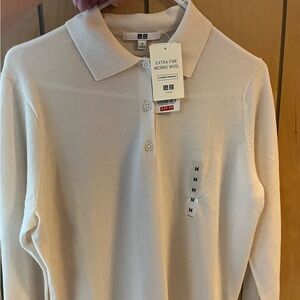 New Uniqlo Off-White Merino Wool Polo